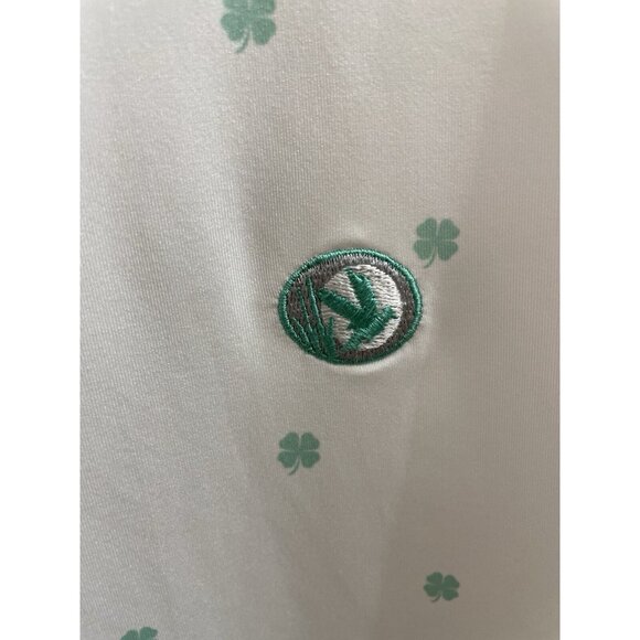 Straight Down Performance Golf Polo Shamrocks Print Men Size Small Duck Hunt - Picture 6 of 12